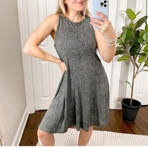 Athleta Santorini Thera Printed Mini Dress Women Sz M Laurel Olive Modal Stretch